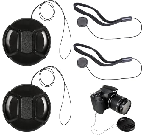 Capuchon D'objectif,2PCS 52mm Bouchon D'objectif Universel,Bouchon D'objectif,Protection Objective,Lens Cap,Cache Objectifs,Snap on Capuchon Cache Objectif,Couvercle pour Objectif de Caméra