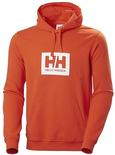 Helly Hansen Men's HH Box Hoodie Hooded Sweatshirt, 147 Cherry Tomato, L