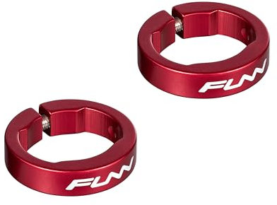 Funn Alloy Bike Grip Klemmringe für Hilt, Holeshot MTB Griffe, Grip Lock Ringe zur Sicherung der Fahrradlenkergriffe (Rot)