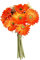 TITA-DONG Künstliche Gerbera-Gänseblümchen aus Latex, 7er-Set, Mehrfarbige Kunstblumen, Simulationsblumenstrauß für Heim- und Küchendekoration, 31,8 cm Große(Orange)