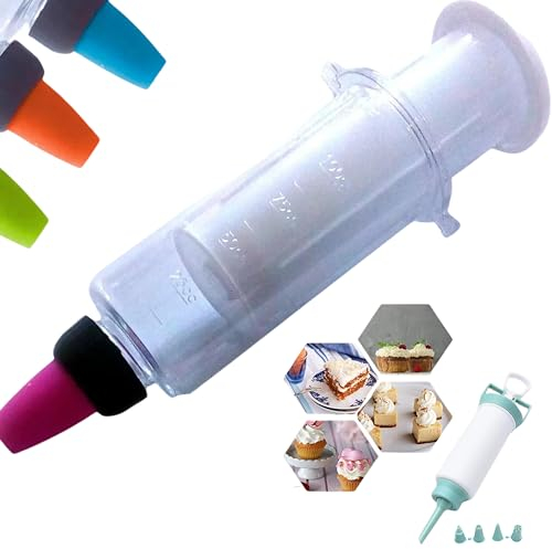 Bony Elite Quality Seringue décorative pour cupcakes et muffins avec 8 embouts en plastique transparent et 100 ml Outil polyvalent pour décoration de gâteaux Idéal pour la pâtisserie