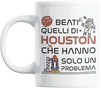 Gesar Tazza Divertente da Ufficio - Tazza Mug Beati Quelli di Houston - Idee Regali Originali e Divertenti per Uomo e Donna - Tazza regalo di compleanno - Idee regalo di Natale