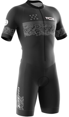 Triathlon Tri Costume,Homme Pro Trifonction Manches Courtes Sports de Plein Air Vêtements de Triathlon,Trisuit léger sans Manches pour Duathlon, Natation, Cyclisme, Course à Pied (Typ-14,M)