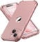 ORETECH for iPhone 15 Case 6.1 inch, with [2 Pack Screen Protector] [Camera Lens Guard] [15FT Military Grade Drop Test] 360° Shockproof Slim Fit Design Rubber Bumper Phone Cover - Rose Gold