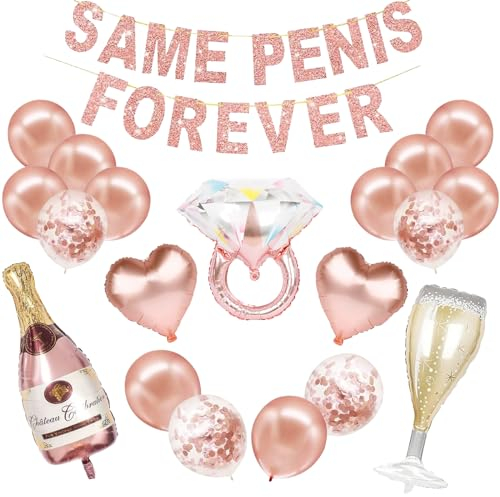 JGA Deko Frauen, Junggesellenabschied Frauen Dekoration Luftballons, Bride To Be Ballons Rosegold, mit Konfetti Luftballons Banner Folienballons für Bachelorette Abschied Party (Design B)