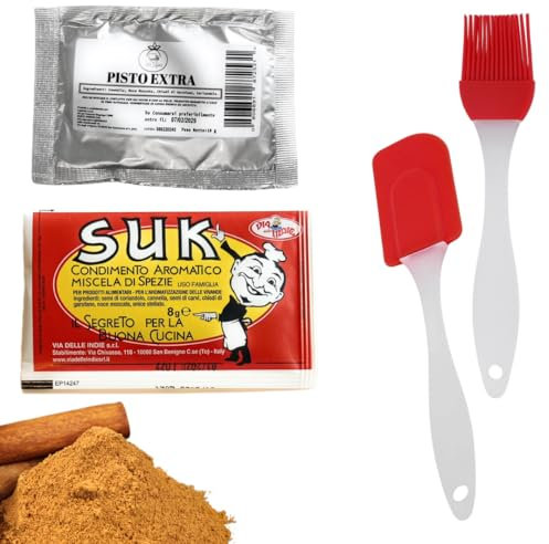 Pisto Spezie Orientali Cucina Assortite - Condimento Aromatico 8 gr + Pisto 10 gr - Gusto Forte Intenso Cannella, Coriandolo, Chiodi di Garofano, Noce Moscata