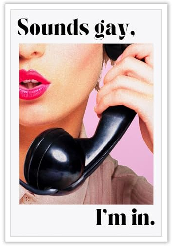 Dcvjiy Trendige Leinwanddrucke Sounds Gay I'm In, maximalistisch, Queer, adrett, Wandkunst, lustig, moderne Telefondrucke für Zuhause, Schlafzimmer, Schlafsaal, Wanddekoration, 30,5 x 40,6 cm,