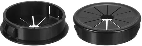sourcing map 5Pcs Cable Grommets, Snap Bushing Grommet for Holes with 1.57(40mm) Mounting, Round Nylon Snap in Cable Desk Grommet for Cables and Cords Management, Black