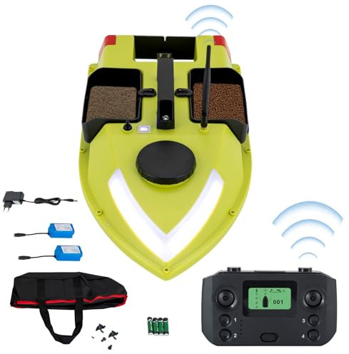 XUEMANSHOP Intelligente RC Bait Boat, 600M Barca Radiocomandata da Pesca con GPS, Auto Reuturn, Wireless RC, 10000 rpm, 2x5200MA Batteria integrata, 99 Punti di Traina