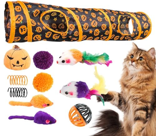 Katzenspielzeug-Set mit Tunnel – Peekaboo Katzenhöhle Röhren für Katzen, Halloween, Peekaboo Katze, Katzenhöhle, Katzenspielzeug | Kätzchen und kleine Haustiere, die sich langweilen