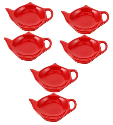 PRETYZOOM 6 Pièces Soucoupe Sachet de thé Bol de Trempette Porte-Sachet de thé pour Sachet de thé utilisé sous-Tasse en céramique théière Plat en céramique théière soucoupes Sachet de thé