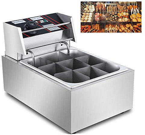 forestalk 9 Holes Commercial and Household Electric Japanese Oden Cooker Meatball Cooking Kanto Cooking Machine, 9 Independent Boil Pot Meet Different Flavors, 220V/2500W
