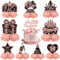 50th Birthday Table Decorations for Women - Rose Gold Party Honeycomb Centerpieces Cake Toppers Supplies, 17 Pieces Cheers to 50 Years Vintage 1975 Decor Happy 50th Birthday
