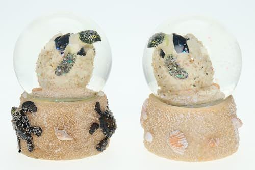 Cornelißen Glitzerkugel Meeresschildkröte im Ei Tier Schnee Miniatur Schüttel Glas Kugel