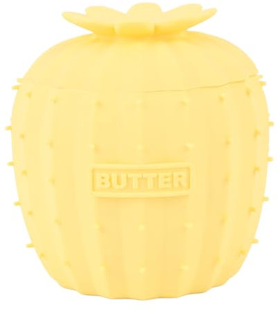 Vasija de Mantequilla de Silicona de Grado Alimenticio, Diseño Desmontable, Servidor de Mantequilla Resistente Al Calor con Tapa de Sellado, Línea de Agua Visible, Fácil Acceso