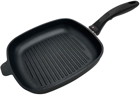 Swiss Diamond Antihaftbeschichtete quadratische Grillpfanne - 24,1 cm x 24,1 cm diamantiert, ofenfest, hergestellt in der Schweiz