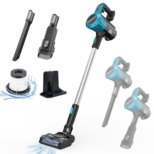 Cordless Vacuum Cleaner, Lightweight Upright, Compatible with MakIta 18v Batteries, 3 Suction Modes, 375W 45Kpa, with Flexible 180° Swivel Cordless Vacuum Cleaner for Hardwood Floors (without battery)