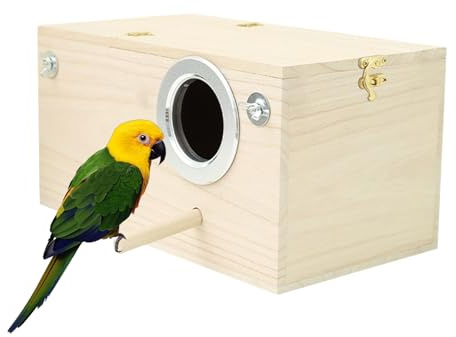 Luieonm Vogelkästen zum Nisten, Nymphensittich-Brutkasten – Holzgehäuse für drinnen und draußen, für Unzertrennliche und kleine Vögel, Lebensräume, Garten, Rasen, Dekoration, Hinterhof oder Zuhause