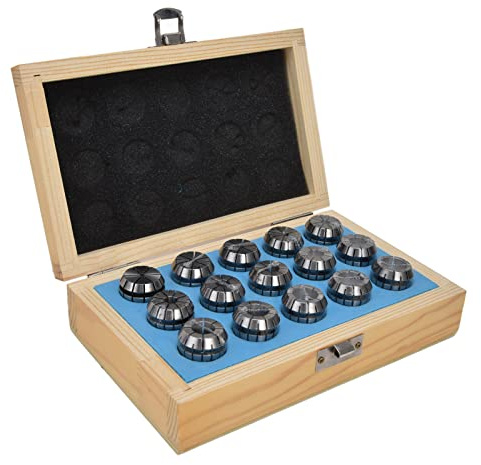 Aolidsive ER25 Federspannzangen-Set, 15-teilig, Kohlenstoffstahl-Spannzangen für CNC-Fräsmaschinen mit 2–16 Mm Spannbereich, Hochpräzises Schleifen, Langlebiges Spannfutter-Set Zum Gravieren,