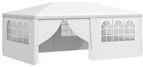 Gazebo da Giardino Professionale, Gazebo 4x6 m Bianco con Pannelli Laterali e Finestre, Tettoia per Esterni con Pareti, Tenda da Sole Resistente ai Raggi UV, per Feste e Occasioni Speciali all'Aperto