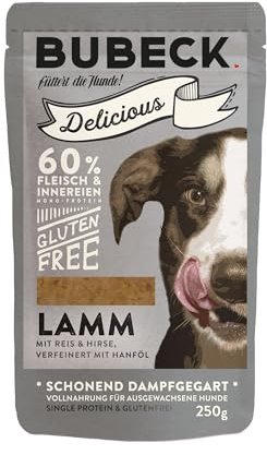 Bubeck Pouch (250g, Lamm) - Dampfgegartes Nassfutter für Hunde