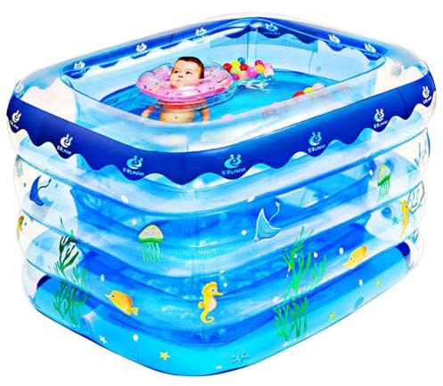 Piscines gonflables pour - 150 x 100 cm - Piscine gonflable amusante - Piscine de jeu pour jardin - Avec vis de vidange pour les divertissements d'été pour