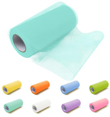 Yoreva 8 Farben Tüll Meterware Set, Organza Tüllstoff Rollen 15 cm x 23 m | Bunt Gemischt Basteltüll für Hochzeitsdeko, Partydekoration, Tutu Röcke, DIY-Projekte