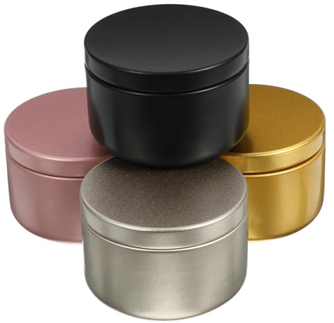 OFFSCH 24 Pièces Pots à Bougies en Aluminium 50ml Ronds Accessoires DIY pour Fabrication de Bougies Hermétiques pour Maison et Artisanat