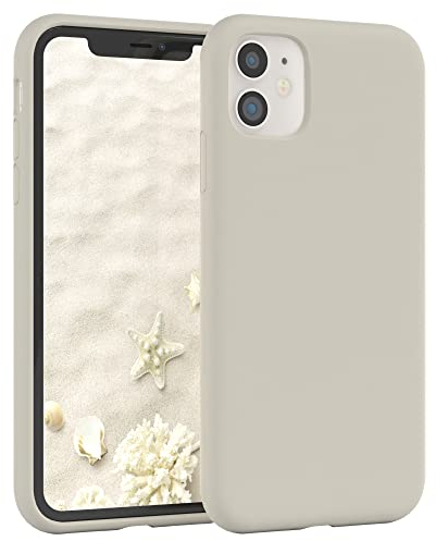 EAZY CASE Premium Silikon Handyhülle kompatibel mit iPhone 11, Slimcover mit Kameraschutz und Innenfutter, Silikonhülle, Schutzhülle, Bumper, Handy Case, Hülle, Softcase, Taupe