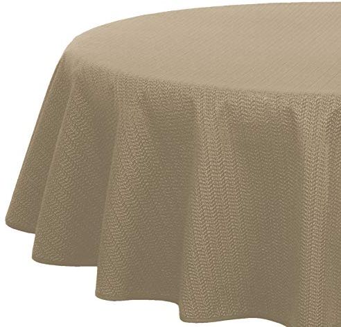 Brandsseller Gartentischdecke 160x220 cm Tischdecke mit Paspel Outdoor Tischtuch oval Weichschaum für Garten, Terrasse, Balkon wetterfest rutschfest - Cappuccino