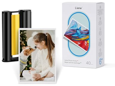 Liene Amber M100/M200/M110/M210 4x6'' Photo Printer 40 Sheets Photo Paper & 1 Cartridge Refill Only for DHP512/DHP513/DHP514/DHP515