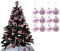 Simply Products Christmas Tree Decoration Baubles 3.8cm - Great Christmas Tree Hanging Ball Decorations, Matte & Glitter Baubles Pack of 12-3.8cm (Blush (Pink) Matte & Glitter)