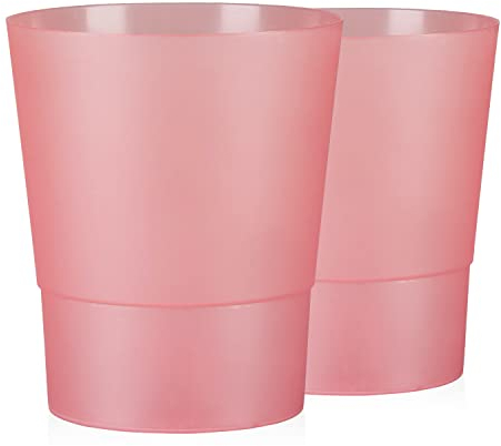 Tymar Orchideentopf Übertopf, 2er-Pack, transparent, Blumentopf, Blumenkübel für Orchidee, Pflanzentopf aus Kunststoff, Moderne, schlanke, Runde Form, OSSTO001 (Rot, ø 14 cm)