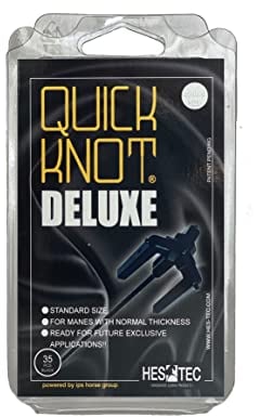Quick Knot Deluxe® | Mähnenklammer für Dutt | Geeignet für Pferde und Ponys | Standard oder XL | Schwarz, Braun & Weiß (Standard, Schwarz)