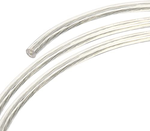 sourcing map Cavo elettrico rivestito in PVC a 2 conduttori guaina cavo di alimentazione 18AWG 10 m, cavo elettrico per lampada a LED cavo audio linea altoparlante trasparente