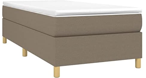 vidaXL Bettgestell, Polsterbett Bett für Schlafzimmer, Bettrahmen mit Lattenrost, Schlafzimmerbett Einzelbett, Taupe 90x200cm Stoff