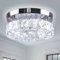 CXGLEAMING 9.8 LED Modern Crystal Chandelier Ceiling Lights Living Room Bedroom Light Fittings Ceilings Flush Small Round Chandelier for Bathroom Hallway Kitchen(Cool White)