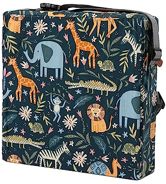 Asiento Elevador para Ninos Bebé, Chickwin Alzador de Asiento Portatil Grueso Lavable Desmontable Cojín de Asiento Ajustable para Infantil Mesa de Comedor (32x32x8cm,Zoo de animales)