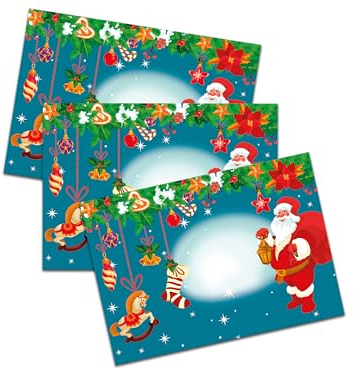 20 bunte Weihnachts-Briefumschläge Motiv Weihnachten Christmas Winter (Kuverts DIN C6 / selbstklebend mit Abziehstreifen)