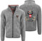Hoamatkult Österreich Kultjacke ohne Kapuze Herren - das Original - Österreich Adler Strickfleece Jacke - Jacke mit Österreich Adler Stick (Medium, Dunkelgrau-Meliert)
