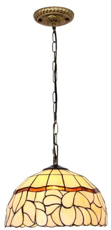 Quevia-Eletro E27 Tiffany Pendelleuchte Deko Leuchte Vintage Mediterraner Stil Esstisch Hängeleuchte Retro 1-Flammiger Esszimmerlampe Höheverstellbar Buntglas Decken Wohnzimmerlampe Küchenlampen