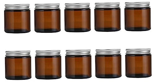 ABOOFAN Juego de 10 Vasos Vacíos de Cristal para Velas con Tapas de Aluminio para Hacer Velas