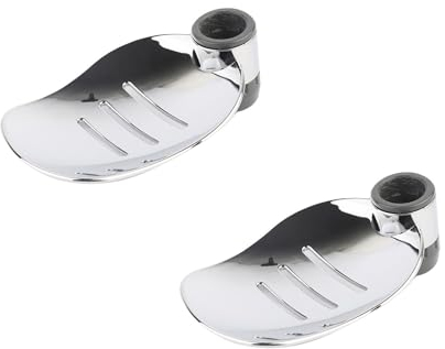 BBTISG Lot de 2 Porte Savon pour Douche, Support Savon Douche Étagère de Douche Réglable pour Barre de Douche Diamètre du Trou 25mm Réglable Grand Porte Savon Chromé
