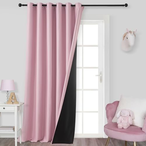 MRTREES Türvorhang, isoliert, für Schlafzimmer, Flur, dicke Wintervorhänge für winddicht und warm, rosa Hintergrundvorhänge für draußen und Hochzeiten, 228 x 228 cm, 1 Paneel