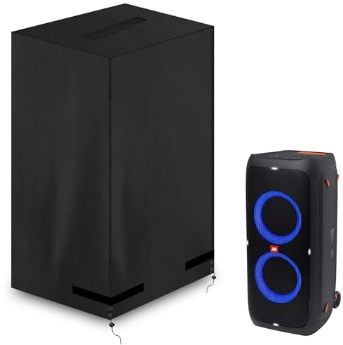 Abdeckung Lautsprecher, 100% wasserdicht 600D Oxford Lautsprecherhülle, Schwerlast Reißfest Soundcover, geeignet für JBL Partybox 310 und Lautsprecher ähnlicher Größe, UV-Beständiges (Schwarz)