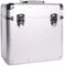 MAGNA RETAIL Vinyl LP Storage Box | 12 Record Case | Heavy Duty Lockable Aluminium Box | Vinyl Record Storage | Large Capacity Holds Upto 50 (Silver)