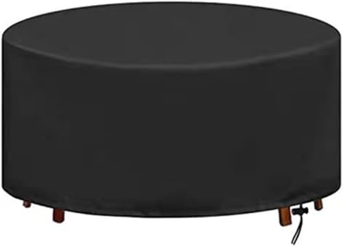 TOOSOAR® housse table de jardin, Ronde Oxford housses pour mobilier de jardin, Indéchirable Résistante aux UV Housse Table Exterieur, T x H Ø 120x75 CM