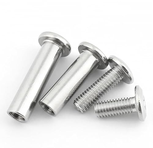 10 Tornillo de Conexión M3 x 15 mm, (10 Tornillos para Muebles, 10 Tornillos de Casquillo), Acero Inoxidable A2 V2A, Conector de Muebles, Conector de Armario para Conectar Muebles, Armarios, Aablas de