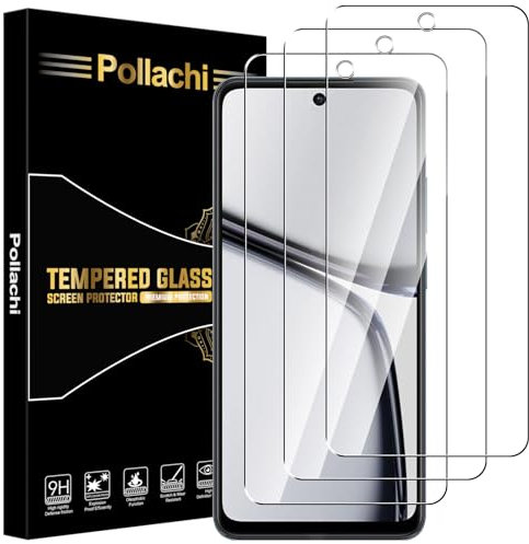 Pollachi [3 Piezas Protector de Pantalla para Realme C65 4G,Cristal Templado,9H Dureza Anti-Arañazos,Antihuellas,HD Transparente,Ultra Resistente