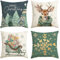 Artoid Mode Bäume Rentier Schlitten Schneeflocken Frohe Weihnachten Kissenbezüge 4er Set, 40x40 cm Christmas Zierkissenbezug Cushion Cover Couch Deko